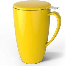 Load image into Gallery viewer, Porcelain Tea Mug with Infuser & Lid