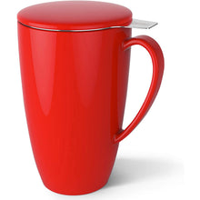 Load image into Gallery viewer, Porcelain Tea Mug with Infuser & Lid