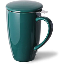 Load image into Gallery viewer, Porcelain Tea Mug with Infuser &amp; Lid
