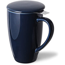 Load image into Gallery viewer, Porcelain Tea Mug with Infuser &amp; Lid
