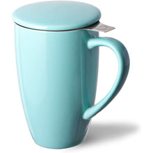 Load image into Gallery viewer, Porcelain Tea Mug with Infuser &amp; Lid
