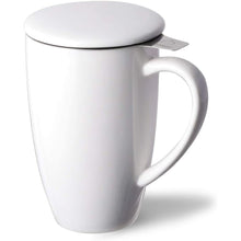 Load image into Gallery viewer, Porcelain Tea Mug with Infuser &amp; Lid
