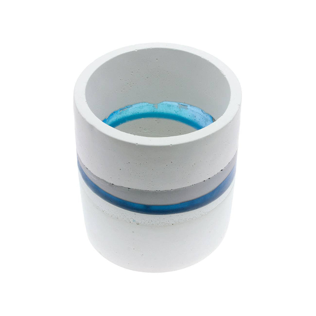 Blue Stripe Resin Pottery