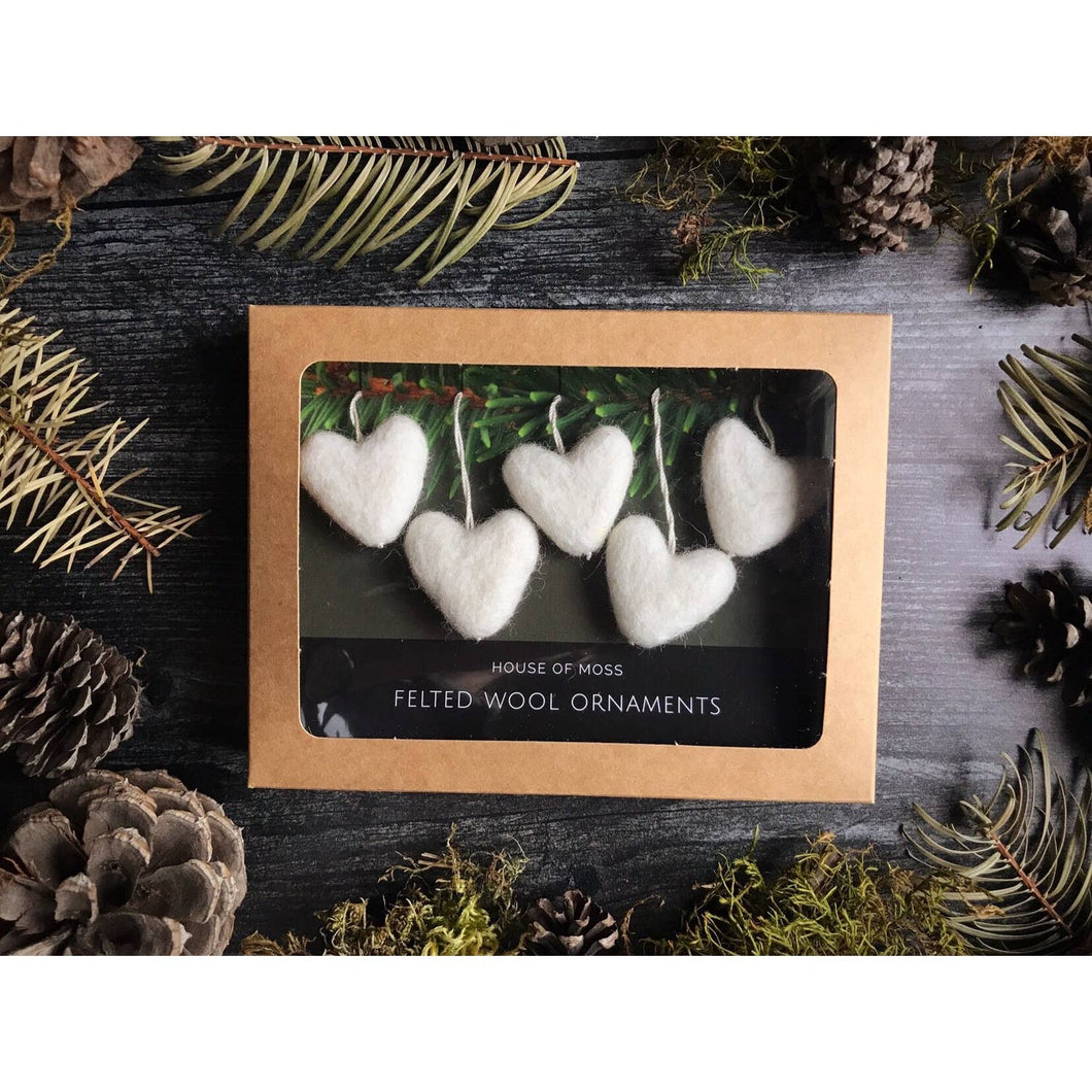 Felted Wool Heart Ornaments